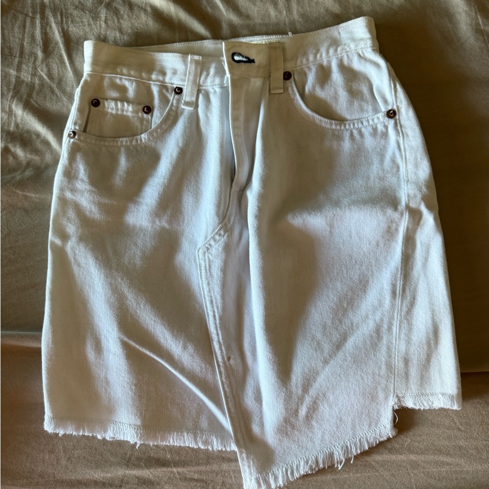 Rag & Bone White Denim Skirt